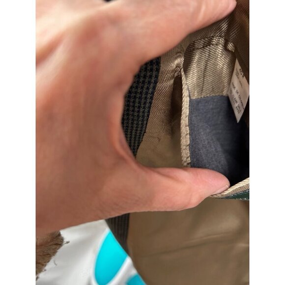 Oscar de la Renta Men’s Wool Houndstooth Blazer Sports Coat - 40R - Green - Picture 10 of 14